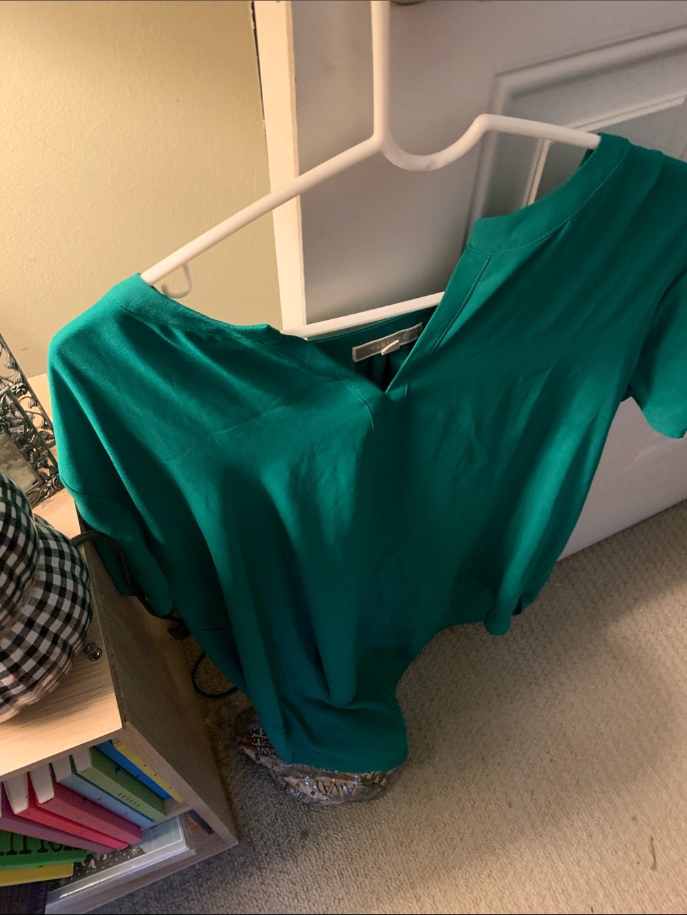 Source Unknown Emerald Green V-Neck Blouse
